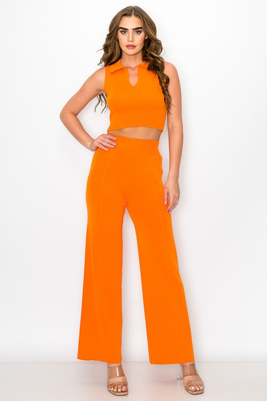Orange Knit Pant