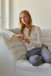 White Massey Lightweight Knit Long Sleeve Top