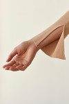 Sleeve Detail - White Massey Lightweight Knit Long Sleeve Top