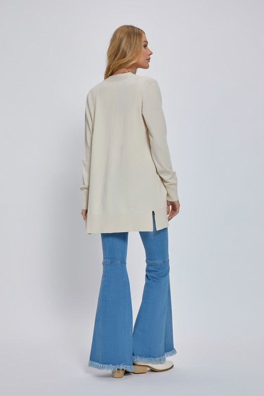 Back view - Cream Light Knit Sweater