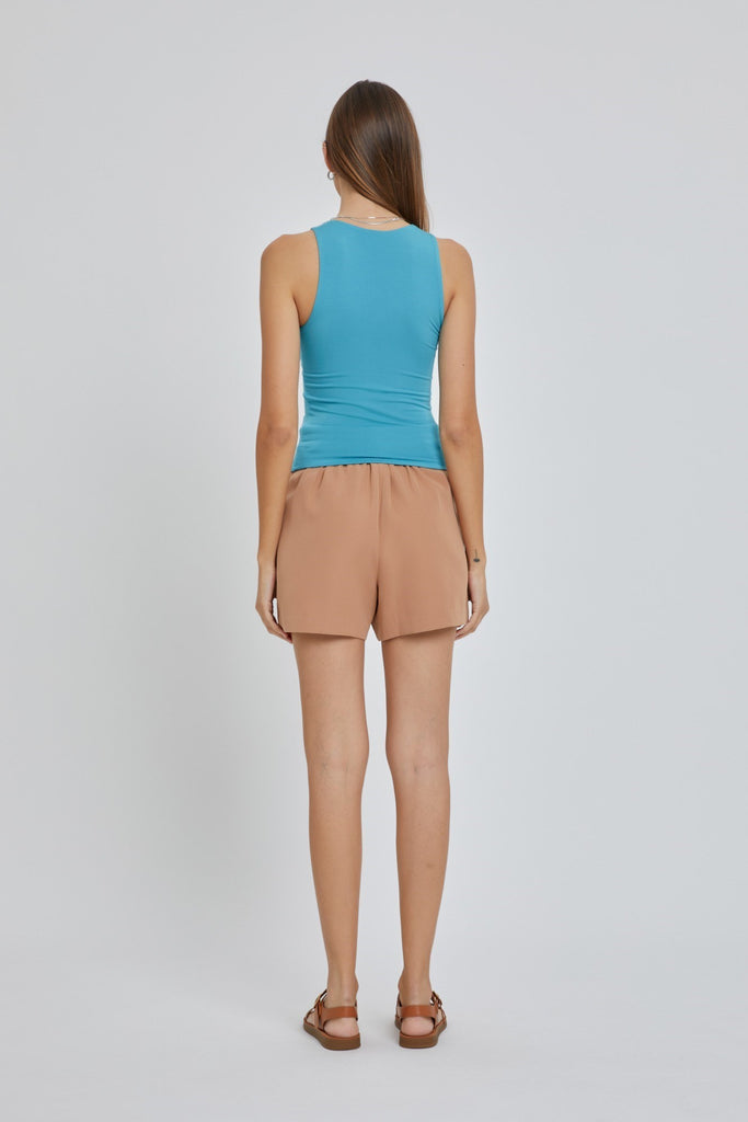 Back View - Sand Classic Dress Short