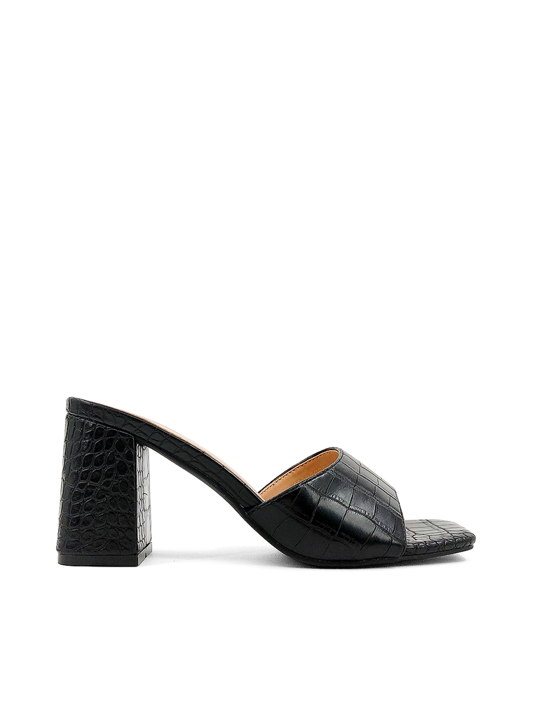 Hayat Mule Black Croco
